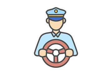 バスの運転手のイラスト(png)
