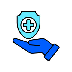 Obraz premium Icon a health protection, isolated against a clean background.