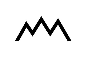 Abstract Black Geometric Design Featuring Sharp Peaks and Valleys Resembling Mountains