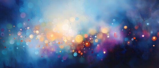 Abstract Colorful Bokeh Background with Soft Blue and Purple Hues