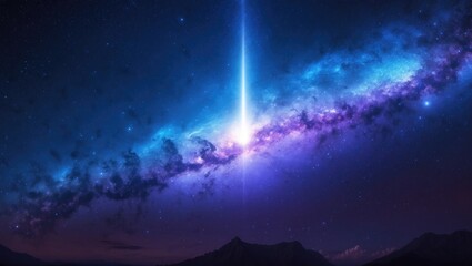 Fototapeta premium A burst of light in the nighttime sky