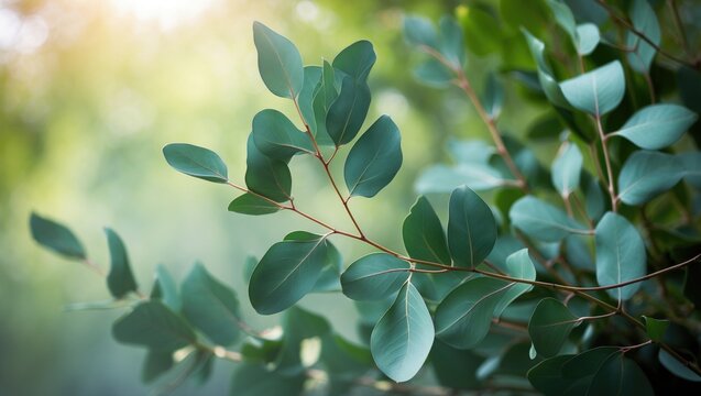 Eucalyptus Leaves Illuminated from Behind