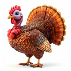 Plump Thanksgiving Turkey: A Whimsical 3D Render