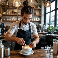 young woman drinking coffee