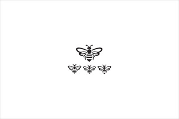 bee silhouette with a simple, understated design set against a white background