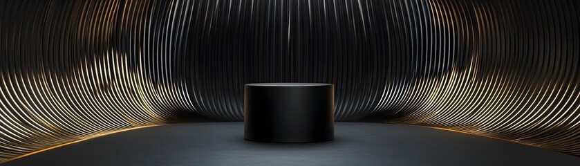 Fototapeta premium Empty cylinder podium in a modern abstract setting