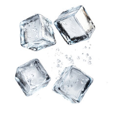 Obraz premium Ice cubes isolated on transparent background. PNG 