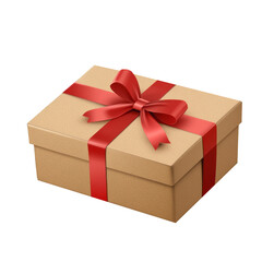 Fototapeta premium gift box with red ribbon isolated on transparent background 