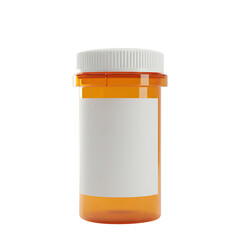 Amber Prescription Pill Bottle with Blank Label Pharmaceutical Packaging Mockup for Medicine, Drugs, or Supplements