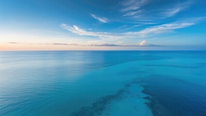 Obraz premium Strata of azure sea and cerulean sky