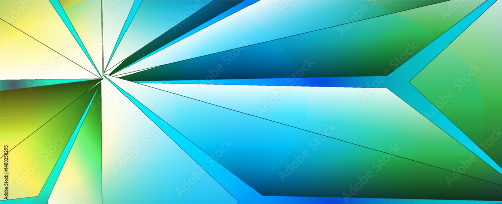 Aufkleber 3d triangle background with vivid colors vector design in eps 10
