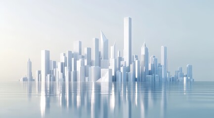 Fototapeta premium Modern Cityscape Reflected in Water