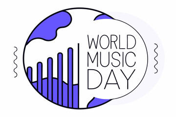 Global Music Celebration on World Music Day with Globe Earth and Energetic Sound Equalizer Visuals
