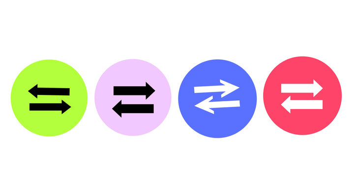 Colorful Bidirectional Arrow Icons: Exchange, Transfer & Communication Symbols