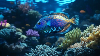 Fototapeta premium tropical fish in aquarium