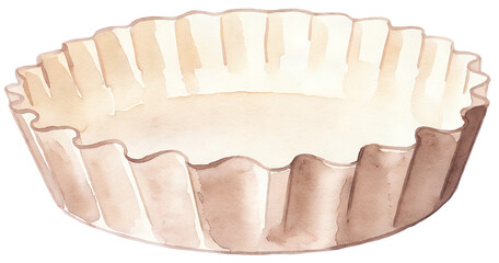 Watercolor illustration of a cupcake liner on a transparent background.