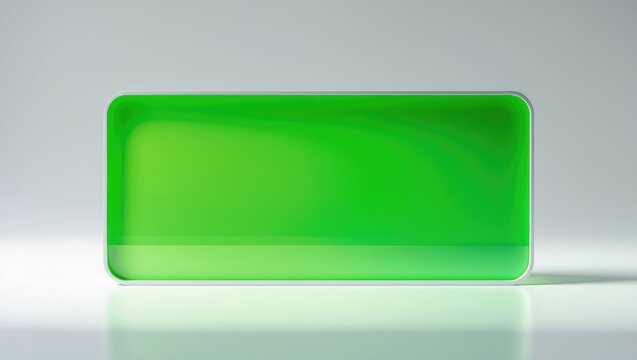 Image of a sign featuring a vibrant green color set against a white backdrop.