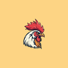 Chicken rooster head mascot Hen silhouette isolated on white background. Vibrant Rooster Logo Collection, chicken head. Chicken head design vector art, chicken animal vector illustration