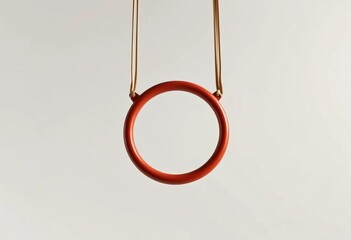 Two gymnastic rings hang parallel against a clean, neutral background, healthy, bodyweight training