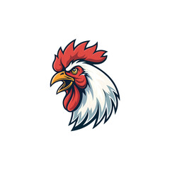 Chicken rooster head mascot Hen silhouette isolated on white background. Vibrant Rooster Logo Collection, chicken head. Chicken head design vector art, chicken animal vector illustration