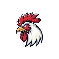Chicken rooster head mascot Hen silhouette isolated on white background. Vibrant Rooster Logo Collection, chicken head. Chicken head design vector art, chicken animal vector illustration