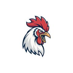 Chicken rooster head mascot Hen silhouette isolated on white background. Vibrant Rooster Logo Collection, chicken head. Chicken head design vector art, chicken animal vector illustration