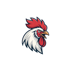 Chicken rooster head mascot Hen silhouette isolated on white background. Vibrant Rooster Logo Collection, chicken head. Chicken head design vector art, chicken animal vector illustration