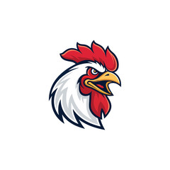Chicken rooster head mascot Hen silhouette isolated on white background. Vibrant Rooster Logo Collection, chicken head. Chicken head design vector art, chicken animal vector illustration