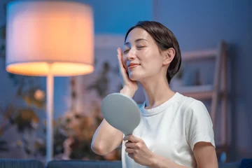 Fotobehang 美容　女性　夜 © naka
