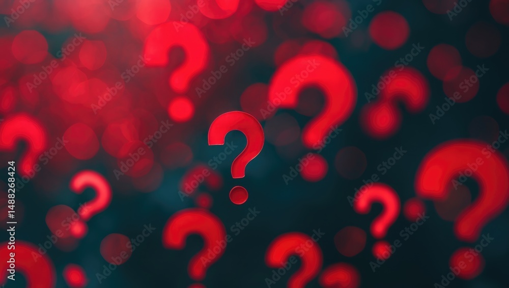 Poster red background with blurred bokeh shapes and artful pattern for holiday-themed art