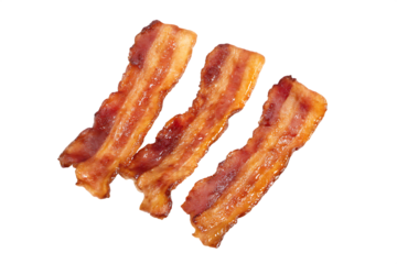 Crispy bacon isolated on transparent background.PNG