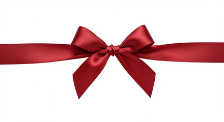 Red satin ribbon with bow