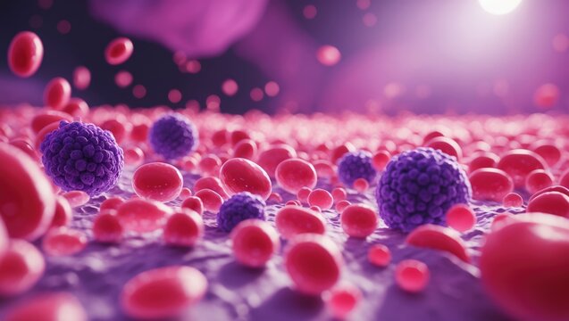 Under microscopic examination, a rare and slowly progressing blood cancer.