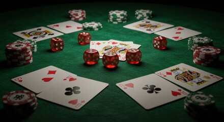 Symmetrical Arrangement of King Cards on Green Velvet © SEYYAH