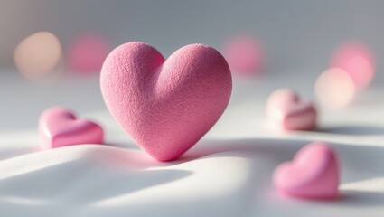 Obraz premium Pink Heart Symbol for Valentine's Day Edition