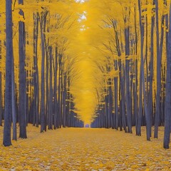 Golden Autumn Forest Pathway