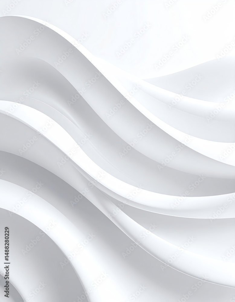 Aufkleber smooth white waves create a minimalist and modern aesthetic, emphasizing elegance and simplicity in 