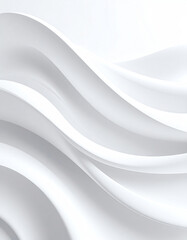 Obraz premium Smooth white waves create a minimalist and modern aesthetic, emphasizing elegance and simplicity in design