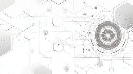 white abstract background geometric, light gray accents, minimalist, symbolizing technology, cyber security