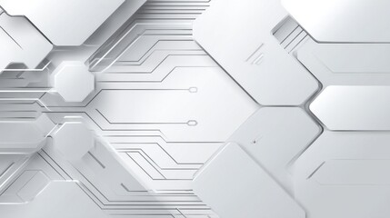 white abstract background geometric, light gray accents, minimalist, symbolizing technology, cyber security
