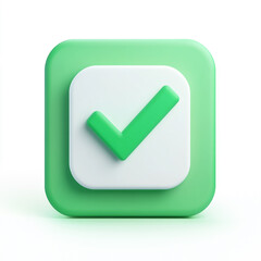 This image shows a green checkmark inside a white square with a green border.