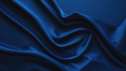 Obraz premium Rich navy fabric with flowing silk and velvet textures, enhanced by shimmering light and gradient effects for stylish backgrounds