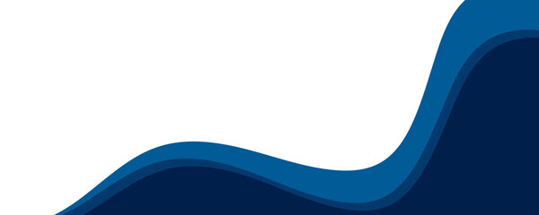 Blue Curved Abstract Business Background with White Space for Corporate Banner or Presentation	