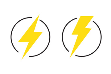 flash lightning bolt icon. Electric power symbol. flat style - stock vector. 