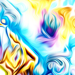 Abstract fluid art digital painting and dynamic swirling patterns with vibrant color transitions.