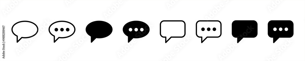 Poster comment icon speech bubble symbol. speech bubble collection . cloud speech bubbles collection. black