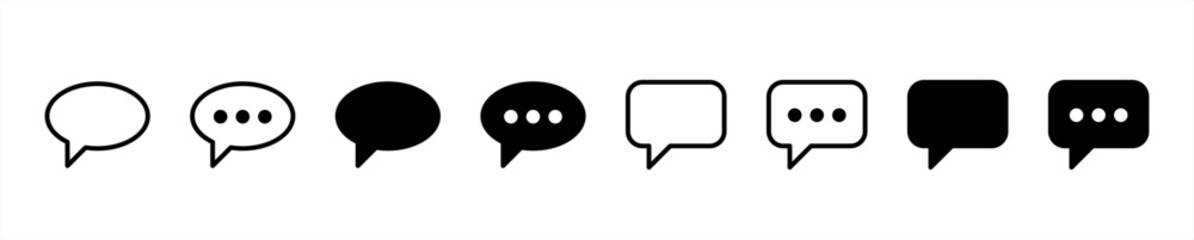 Comment icon speech bubble symbol. Speech bubble collection . Cloud speech bubbles collection. Black speech bubble . Vector 10 eps.