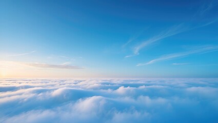 Fototapeta premium Blue sky and fluffy clouds background