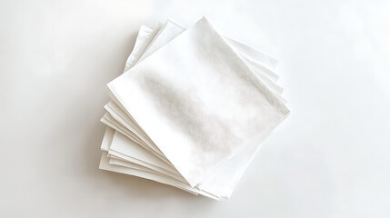 A single wet wipe, viewed from the top, isolated on a white background
