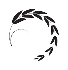  black Cereal icon set, wheat ears icon vector, wheat, barley, oatmeal, flour, grain icon vector set